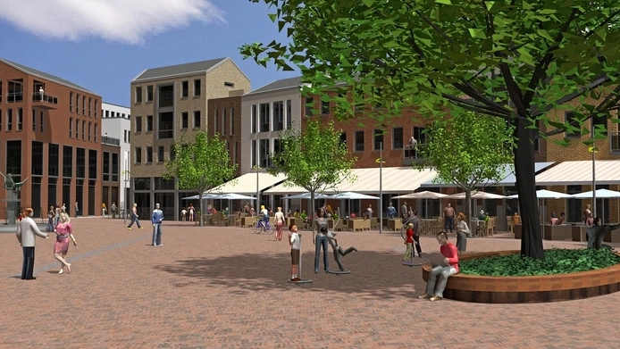 Horecawand evenementenplein Hengelo komt in zicht