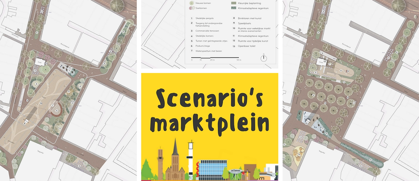 Vier scenario's marktplein op een rijtje