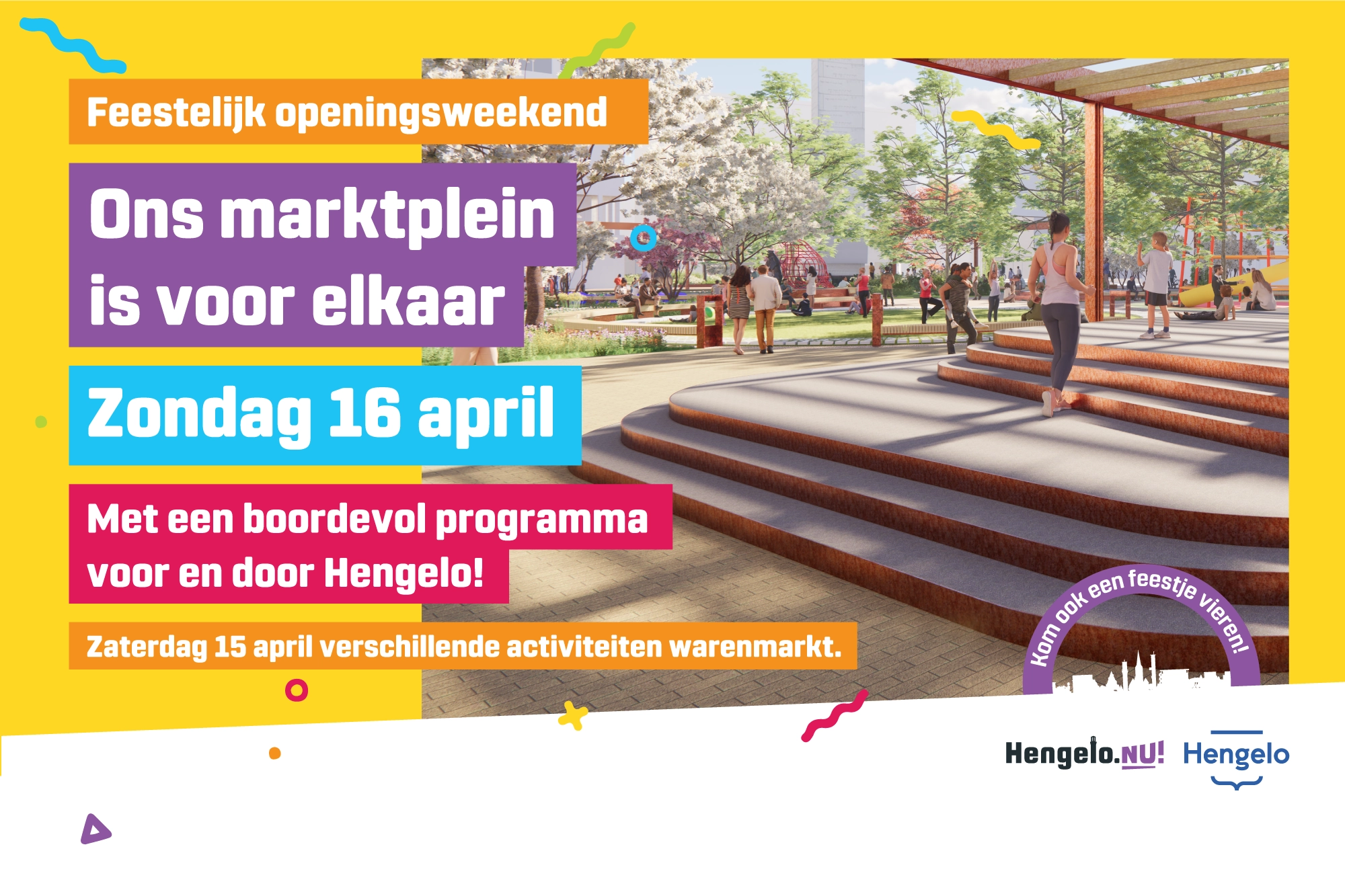 Zó wordt het Hengelose Marktplein feestelijk geopend (en je kunt met een treintje naar de Esreinmarkt)