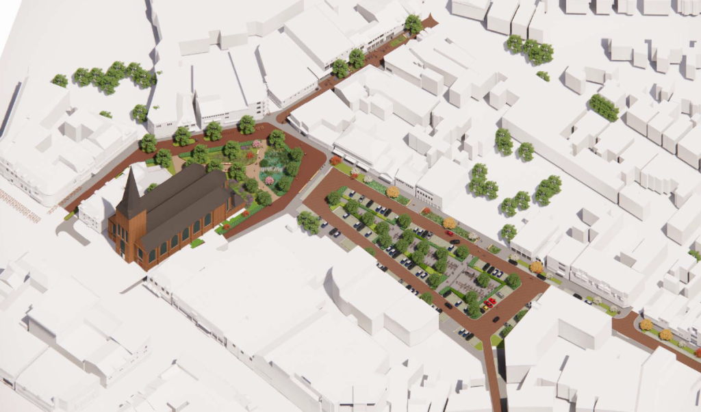 Bovenaanzicht van het plan Wetplein