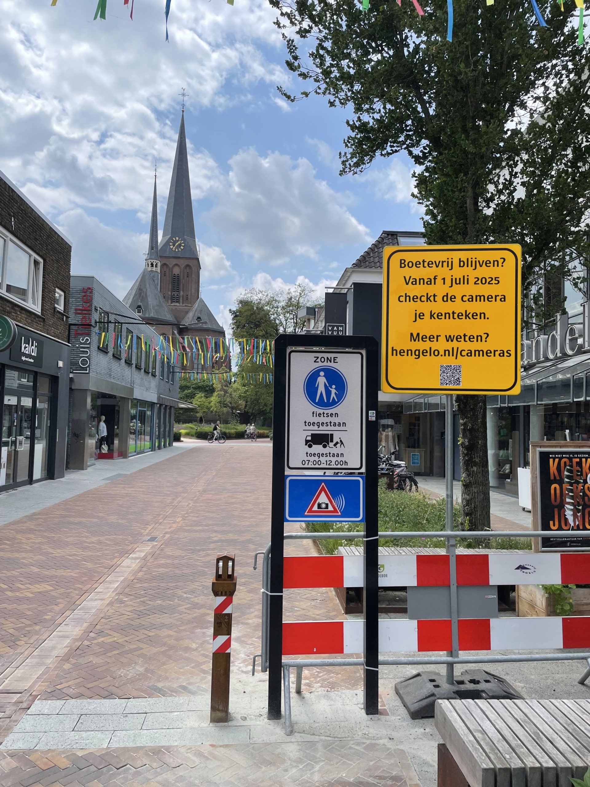 Aankondigingsbord boetevrij blijven